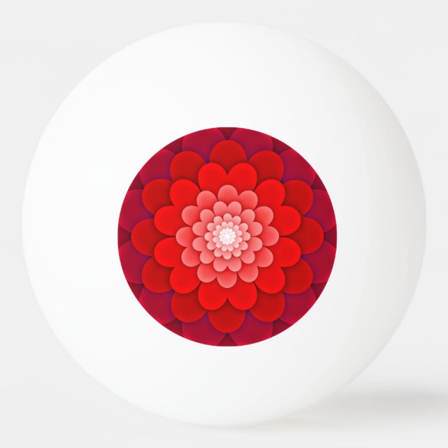 Balle De Ping Pong Rouge Floral Mandala-58566 (Devant)