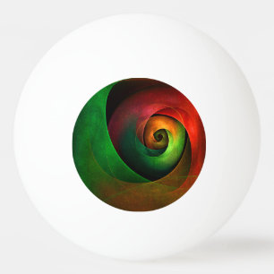 Balle De Ping Pong Rouge Vert Floral Moderne Art Abstrait Motif #21