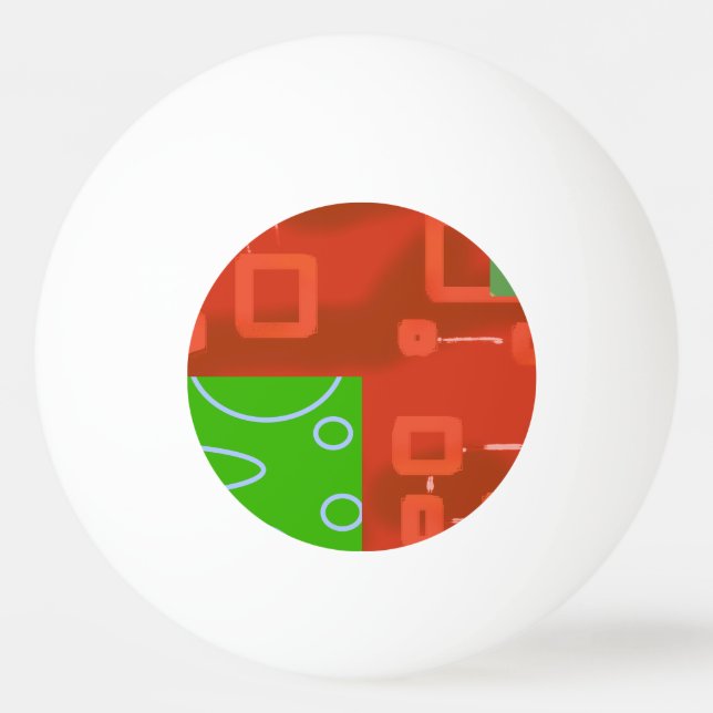 Balle De Ping Pong Rouge Vert Noël  (Devant)