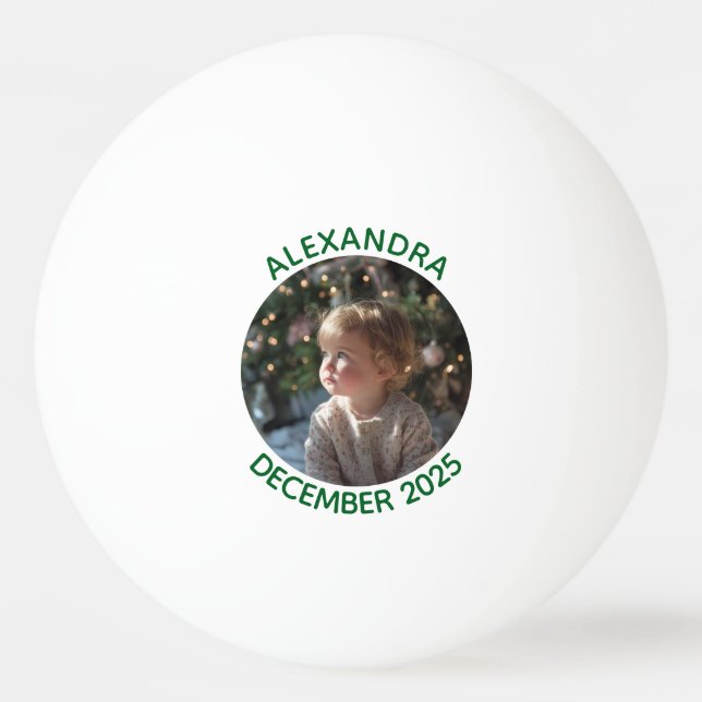 Balle De Ping Pong Round Holiday Family Photo (Devant)