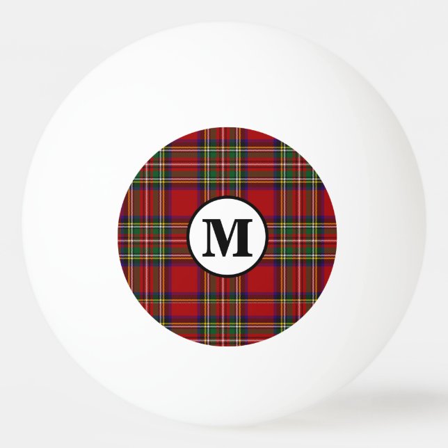 Balle De Ping Pong Royal Stewart Tartan Plaid Scottish Clan Monogram (Devant)