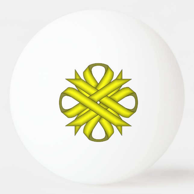 Balle De Ping Pong Ruban de trèfle jaune par Kenneth Yoncich (Devant)