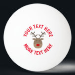 Balle De Ping Pong Rudolph le renne rouge drôle Noël<br><div class="desc">Rudolph le renne rouge drôle de Noël Ping Pong Ball pour jeu de ping-pong. Ajoutez votre propre texte et image. Joli dessin animé pour la saison des Fêtes. Personnalisez avec nom,  devis ou salutation.</div>