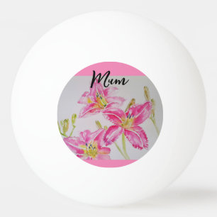 Balle De Ping Pong Sac à main en toile avec lys roses aquarelle fleur