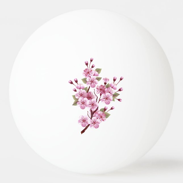 Balle De Ping Pong Sakura rose sur la peinture Arrière - plan (Devant)