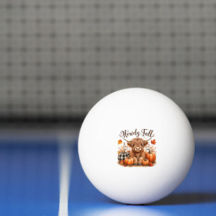 Balle De Ping Pong Salut Automne Vache des Highlands Bonne Action de