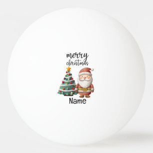 Balle De Ping Pong Santa Claus et sapin de Noël