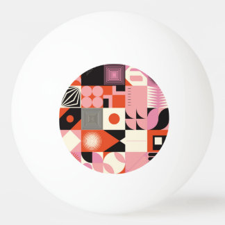 Balle De Ping Pong Scandinave géométrique : Motif d'oeuvres colorées