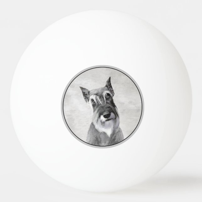 Balle De Ping Pong Schnauzer (Giant) Peinture - Chien Art (Devant)