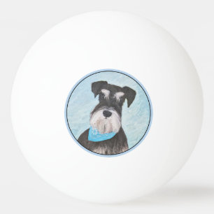 Balle De Ping Pong Schnauzer (Miniature) Peinture - Chien original mi