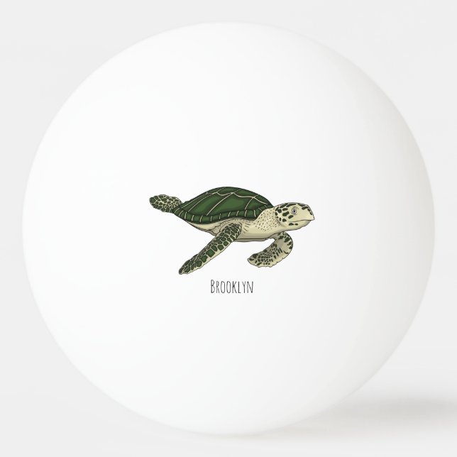 Balle De Ping Pong Sea turtle cartoon (Devant)