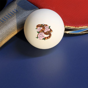 Balle De Ping Pong Serpent des blés vibrant Fleurs de pivoine roses V