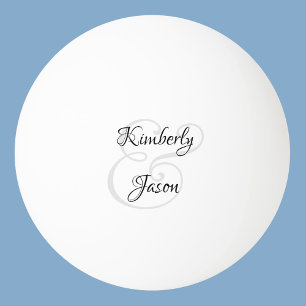 Balle De Ping Pong Ses noms de script et les siens, noir et gris