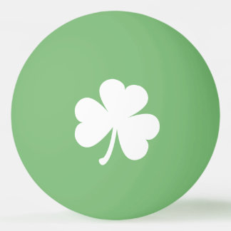 Balle De Ping Pong Shamrock irlandais blanc | Vert