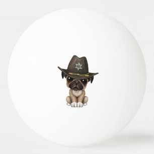 Balle De Ping Pong Shérif mignon de chiot de carlin