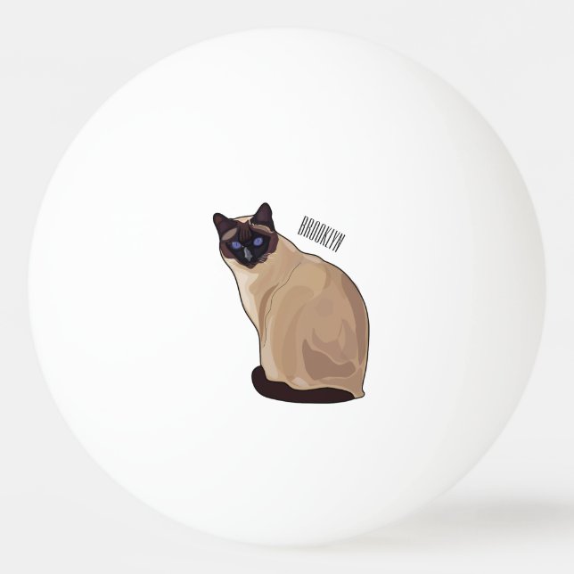 Balle De Ping Pong Siamese cat cartoon (Devant)