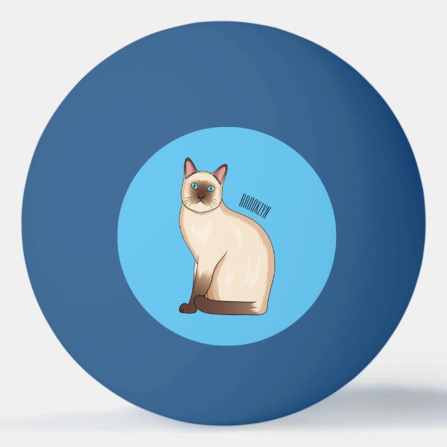 Balle De Ping Pong Siamese cat cartoon (Devant)
