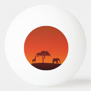Balle De Ping Pong Silhouette africaine de safari - boule de