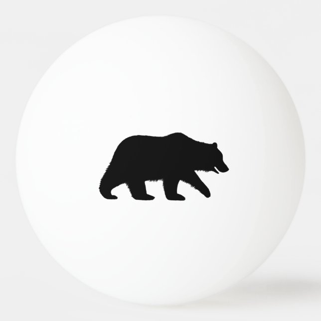Balle De Ping Pong Silhouette d'ours grizzly (Devant)