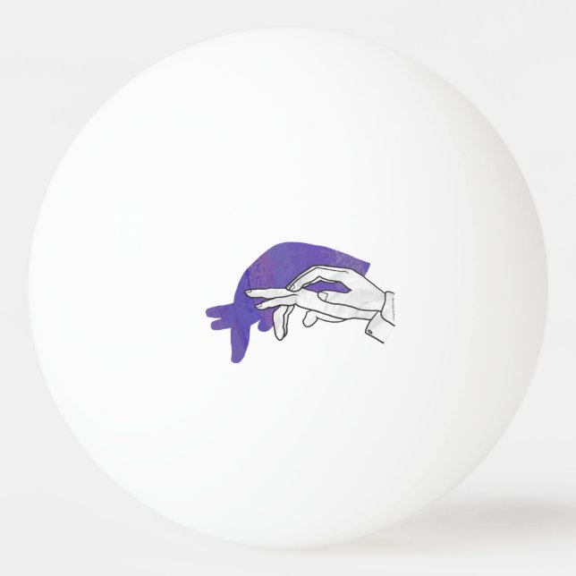 Balle De Ping Pong Silhouette main Anteater violet (Dos)