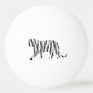 Balle De Ping Pong Silhouette Tiger noir et blanc