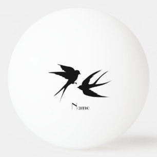 Balle De Ping Pong Silhouettes d'oiseaux hirondelles Thunder_Cove  