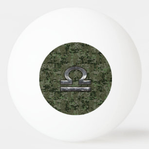 Balle De Ping Pong Silver Libra Zodiac Green Camo numérique
