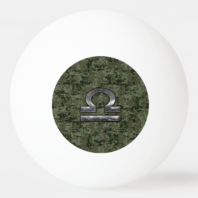 Balle De Ping Pong Silver Libra Zodiac Green Camo numérique (Devant)