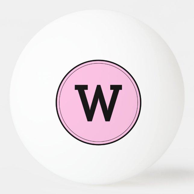 Balle De Ping Pong Simple moderne Monogramme rose Pong Ball (Devant)