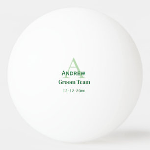 Balle De Ping Pong simple monogramme personnalisé groomsmen