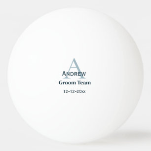 Balle De Ping Pong simple monogramme personnalisé groomsmen