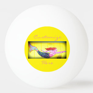 Balle De Ping Pong sirène rose de natation de mosaïque