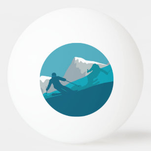 Balle De Ping Pong Skieurs alpins Ski de montagne