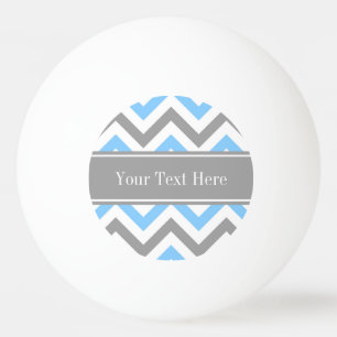 Balle De Ping Pong Sky Blue Dk Gray Wht LG Chevron Gray Name Monogram