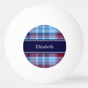 Balle De Ping Pong Sky Blue Navy Bourgogne Preppy Madras N Monogram