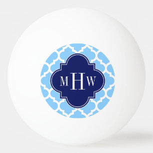 Balle De Ping Pong Sky Blue What Marocain #5 Navy Blu 5c Nom Monogram