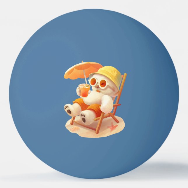 Balle De Ping Pong Smile Dog - Mode Plage Activé (Devant)