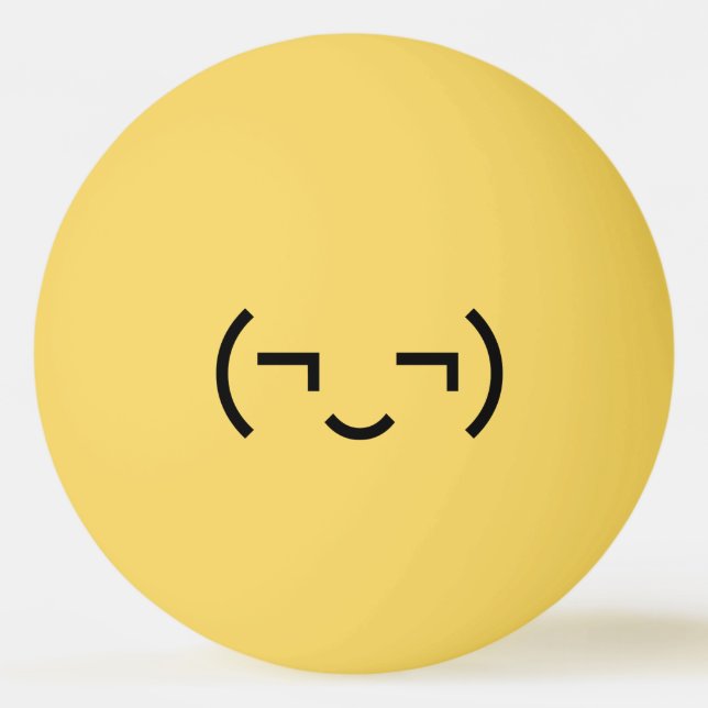 Balle De Ping Pong Smug Emoticon (‿MD) Kaomoji japonais (Devant)