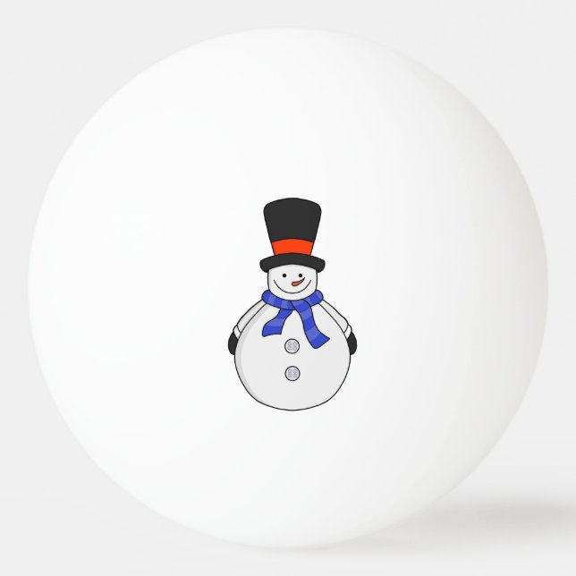 Balle De Ping Pong Snowman avec chapeau supérieur (Devant)