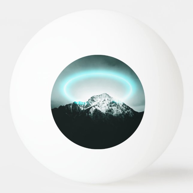 Balle De Ping Pong Snowy mountain mysterious blue neon light (Devant)