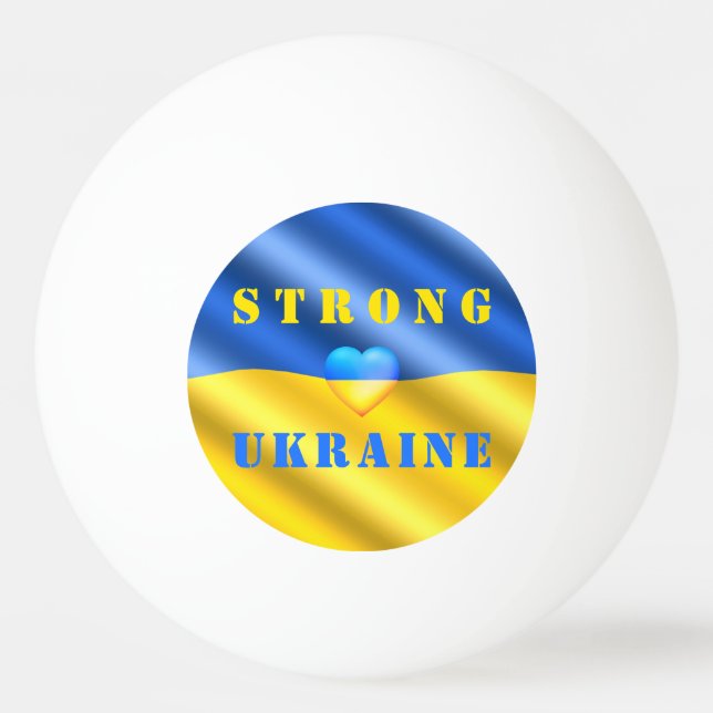 Balle De Ping Pong Soutien à l'Ukraine - Fort - Drapeau - Liberté - P (Devant)