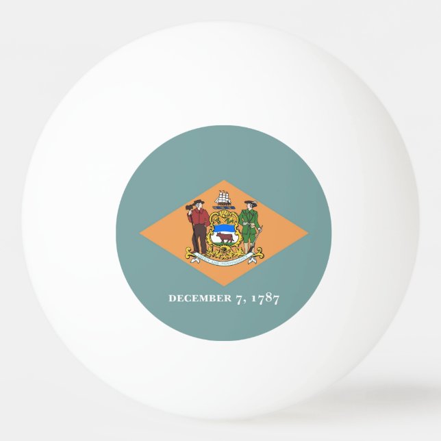 Balle de ping pong spéciale avec drapeau du Delawa (Dos)
