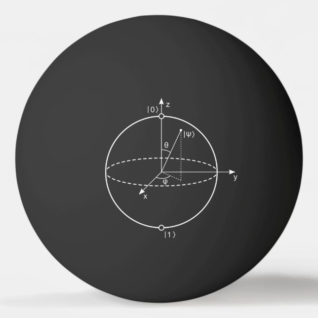 Balle De Ping Pong Sphère Bloch | Physique / Maths Quantum Bit (Devant)