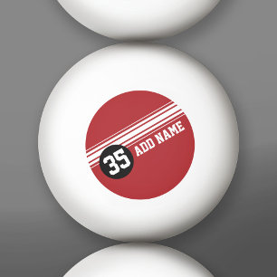 Balle De Ping Pong Stripes de course vintage - Rouge et Noir