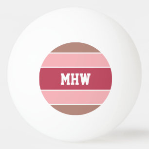 Balle De Ping Pong Stripes Motif personnalisé monogramme ping pong ba