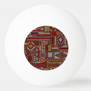 Balle De Ping Pong Style Patchwork Impression ethnique brodée