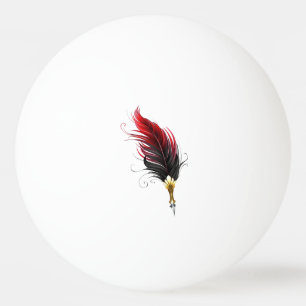 Balle De Ping Pong Stylo rouge en plumes avec nib or