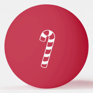 Balle De Ping Pong Sucre de canne de Noël rayé rouge et blanc
