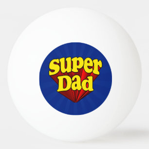 Balle De Ping Pong Super Papa Rouge Jaune Bleu Fête des pères Super