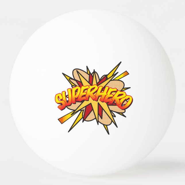 Balle De Ping Pong Superhero Funny Cool Modern Comic Book (Devant)